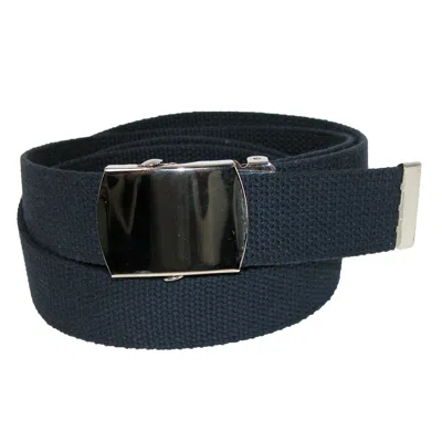 Ctm Cotton Adjustable Belt With Nickel Finish Buckle (pack Of 3) In Blue