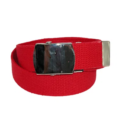 Ctm Cotton Adjustable Belt With Nickel Finish Buckle (pack Of 3) In Red