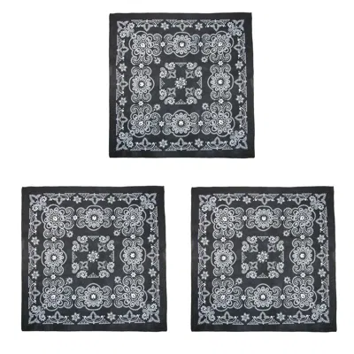 Ctm Cotton Giant-danna Large Bandanas (pack Of 3) In Black