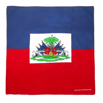 Ctm Cotton Haitian Flag Bandana In Multi