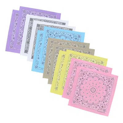 Ctm Cotton Light Pastel Paisley Print Bandana Set (pack Of 12) In Multi