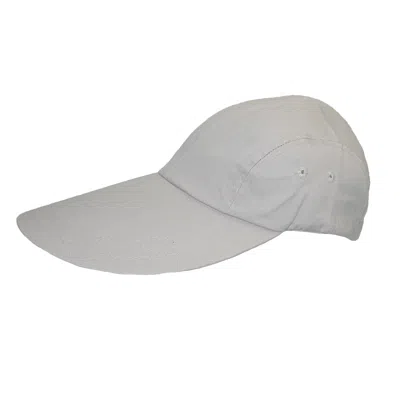 Ctm Cotton Long 5 Inch Bill Visor Baseball Cap In White