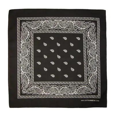 Ctm Cotton Paisley All-purpose Bandana In Black