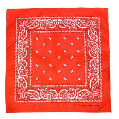 Ctm Cotton Paisley All-purpose Bandana In Orange