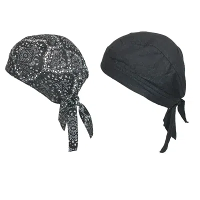 Ctm Cotton Premium Solid And Paisley Do Rag (pack Of 2) In Multi