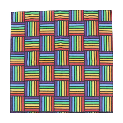 Ctm Cotton Rainbow Weave Print Bandana In Multi