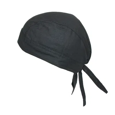 Ctm Cotton Solid Unlined Biker Do Rag Cap In Black