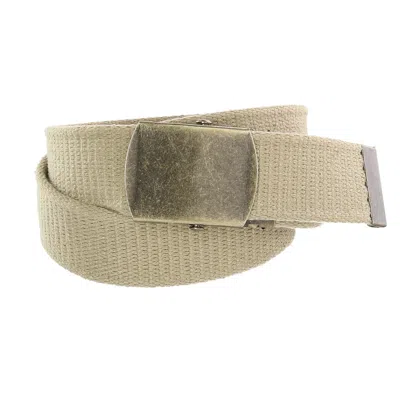 Ctm Cotton Web 1.5 Inch Adjustable Military Buckle Belt In Green