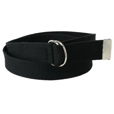 Ctm Cotton Web Belt With D Ring Buckle In Black