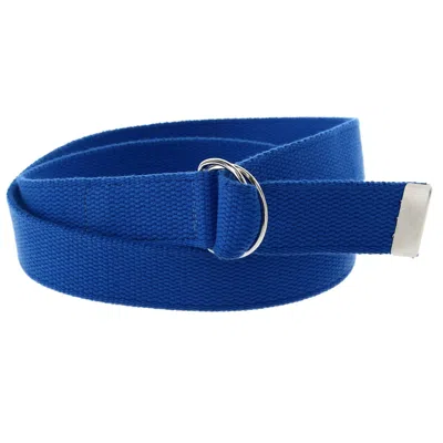 Ctm Cotton Web Belt With D Ring Buckle In Blue