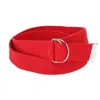 Ctm Cotton Web Belt With D Ring Buckle In Red