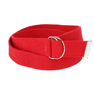 Ctm Cotton Web Belt With D Ring Buckle In Red