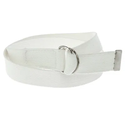 Ctm Cotton Web Belt With D Ring Buckle In White