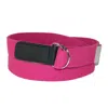 Ctm Cotton Web Belt With Double D Ring Buckle In Pink