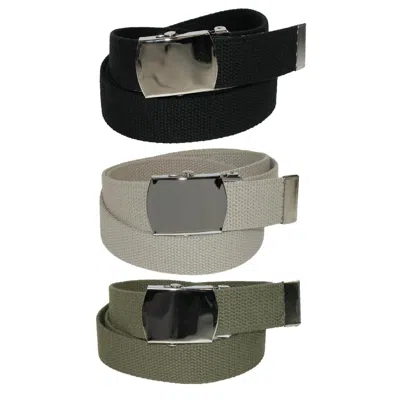 Ctm Cotton With Nickel Buckle Adjustable Belt (pack Of 3 Colors) In Multi