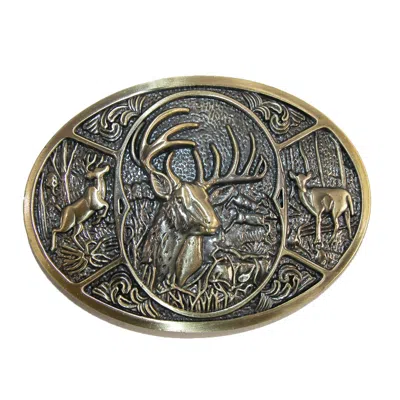 Ctm Deer Hunting Belt Buckle In Silver