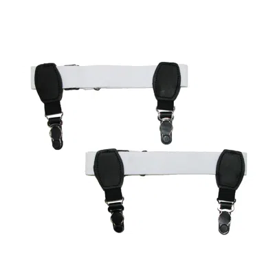 Ctm Elastic 1 Inch Double Clip Sock Garters In White