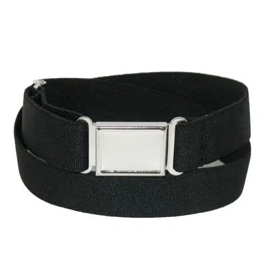 Ctm Elastic Belt With Magnetic No Show Flat Buckle In Black