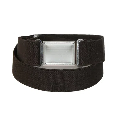 Ctm Elastic Belt With Magnetic No Show Flat Buckle In Brown