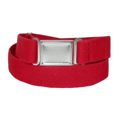 Ctm Elastic Belt With Magnetic No Show Flat Buckle In Red