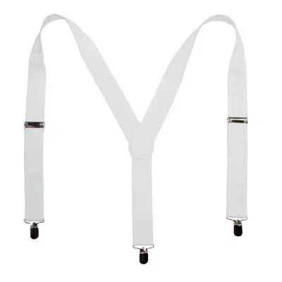 Ctm Elastic Solid White Clip-end Suspenders