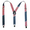 Ctm Elastic Stars And Stripes American Flag Clip-end Suspenders In Multi