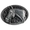 Ctm Engraved Horse Belt Buckle In Silver