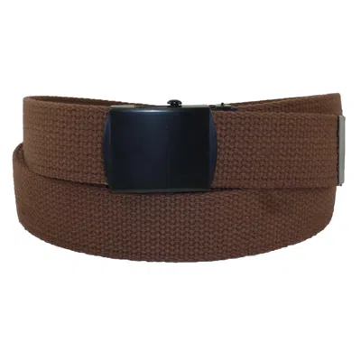 Ctm Fabric Big & Tall Adjustable Belt With Black Buckle In Brown