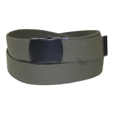 Ctm Fabric Big & Tall Adjustable Belt With Black Buckle In Green