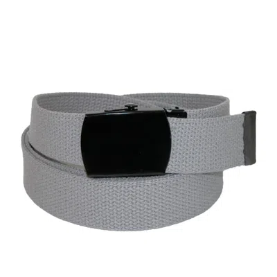 Ctm Fabric Big & Tall Adjustable Belt With Black Buckle In Grey