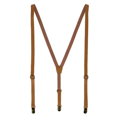 Ctm Faux Leather Slim Clip-end Suspenders In Multi