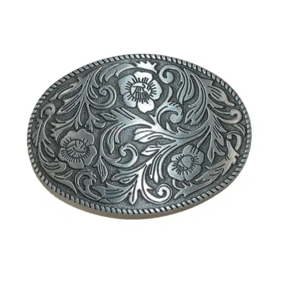 Ctm Floral Print Belt Buckle In Silver