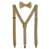 Ctm Glitter Gold Bow Tie And Suspender Set In Gold