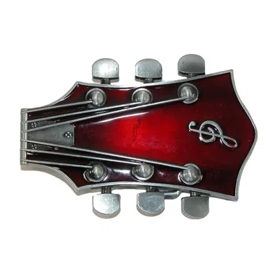 Ctm Guitar Head Belt Buckle In Red