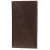 Ctm Hunter Leather Distressed Checkbook Cover Wallet In Brown