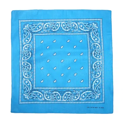 Ctm Individually Folded & Packaged Paisley Print Cotton Bandana In Blue