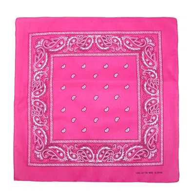 Ctm Individually Folded & Packaged Paisley Print Cotton Bandana In Pink