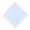 Ctm Joyce Cotton Handkerchief With Crochet Border In White