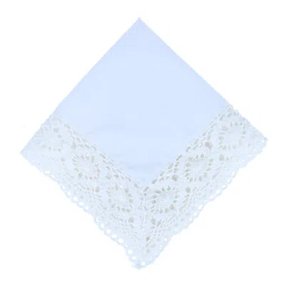 Ctm Joyce Cotton Handkerchief With Crochet Border In White