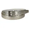 Ctm Leather Croc Print Belt In Gold