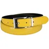 Ctm Leather Croc Print Belt In Yellow