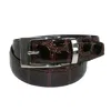 Ctm Leather Croc Print Dress Belt With Clamp On Buckle