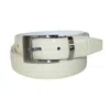 Ctm Leather Croc Print Dress Belt With Clamp On Buckle In Beige