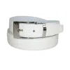 Ctm Leather Croc Print Dress Belt With Clamp On Buckle In White