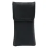 Ctm Leather Eyeglass Case With Holster Clip In Black
