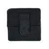 Ctm Leather Fold Up Coin Change Pouch With Snap Button Closure In Black