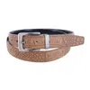 Ctm Leather Matte Reversible Croc Print Clamp On Buckle Belt In Multi