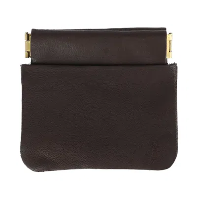 Ctm Leather Push Mouth Coin Wallet With Card Slots In Brown