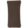 Ctm Leather Push Mouth Pebble Grain Eyeglass Holder In Brown