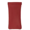 Ctm Leather Push Mouth Pebble Grain Eyeglass Holder In Red
